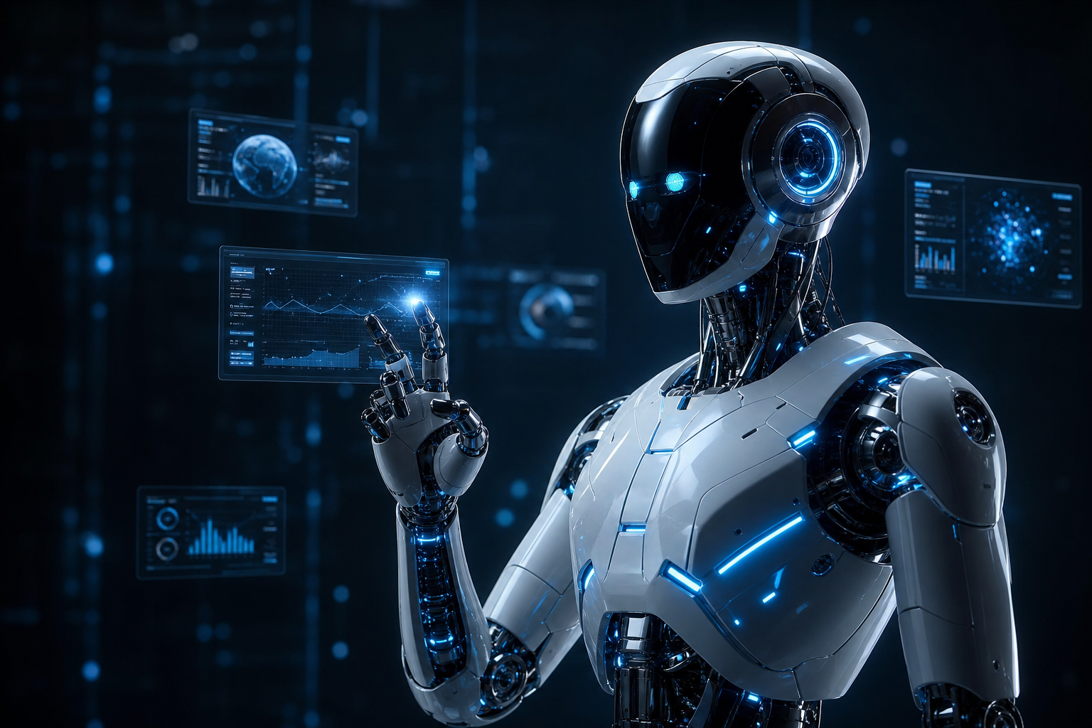 Futuristic AI systems studio