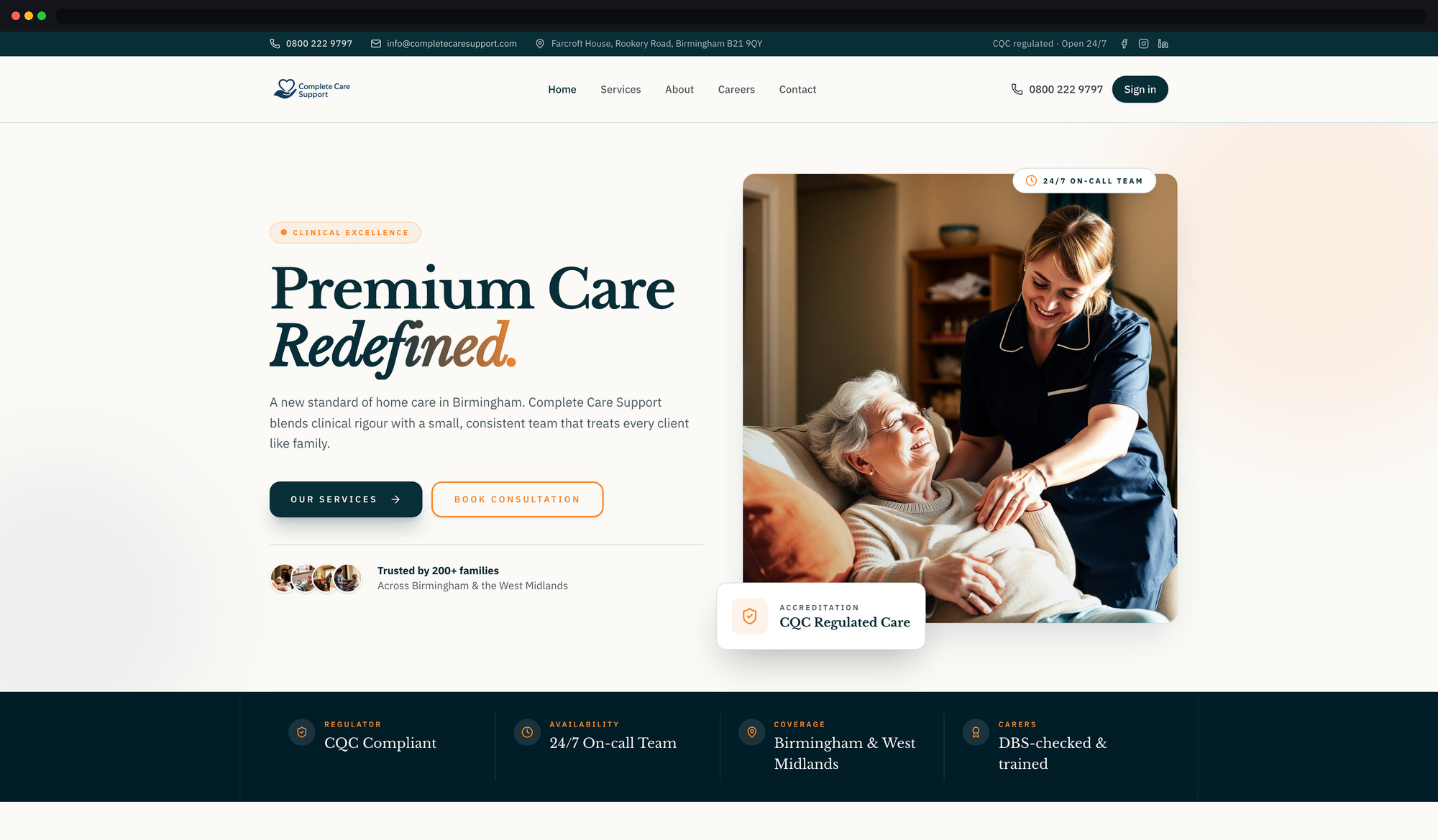 Complete Care Support: care services site